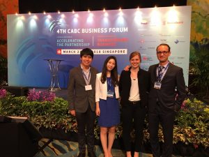 MPPGA students Clare Kim and Tommy Koh at Canada-ASEAN Business Council Business Forum in Singapore