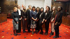 Students with Senator Yonah Martin Parliament