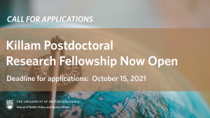 Applications to the 2022 Killam Postdoctoral Research Fellowship Now Open
