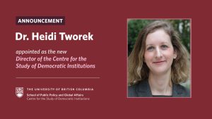 Dr. Heidi Tworek Appointed Director of the Centre for the Study of Democratic Institutions