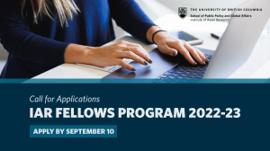 The Institute of Asian Research Fellows Program 2022/23 – Call for Applications