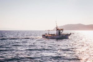 Fishing boat on a body of water