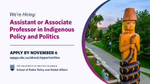 Assistant or Associate Professor in Indigenous Policy and Politics