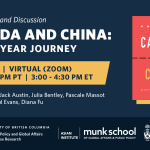 Promotional graphic for a book discussion event on Canada and China: A Fifty Year Journey