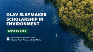 Promotional graphic for Olav Slaymaker Scholarship