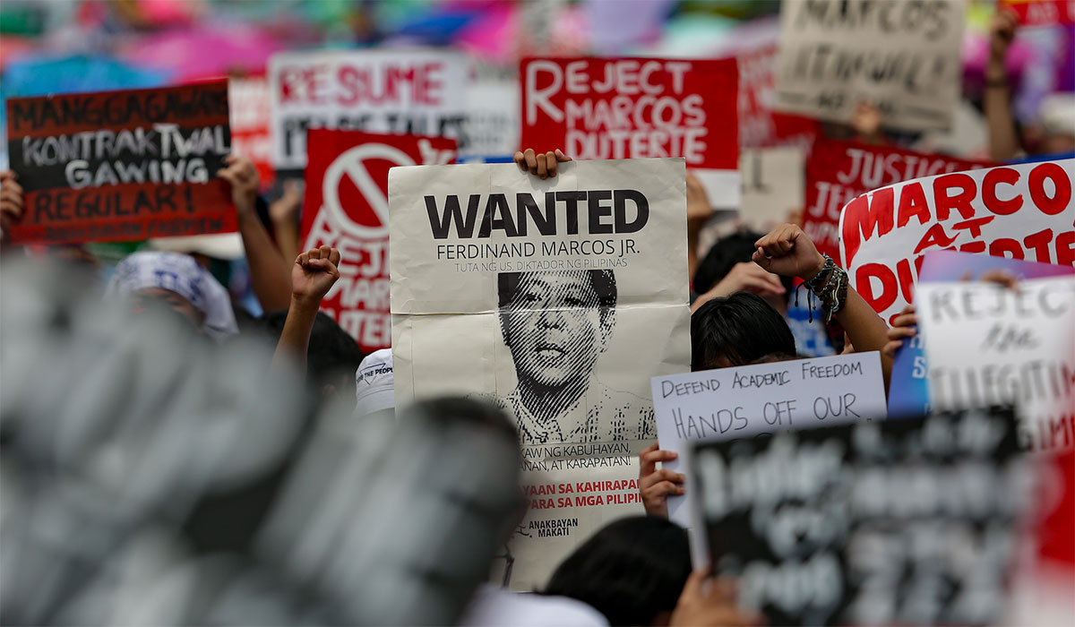An activist march during the 2022 presidential election in the Philippines
