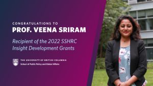Prof. Veena Sriram Awarded 2022 SSHRC Grant