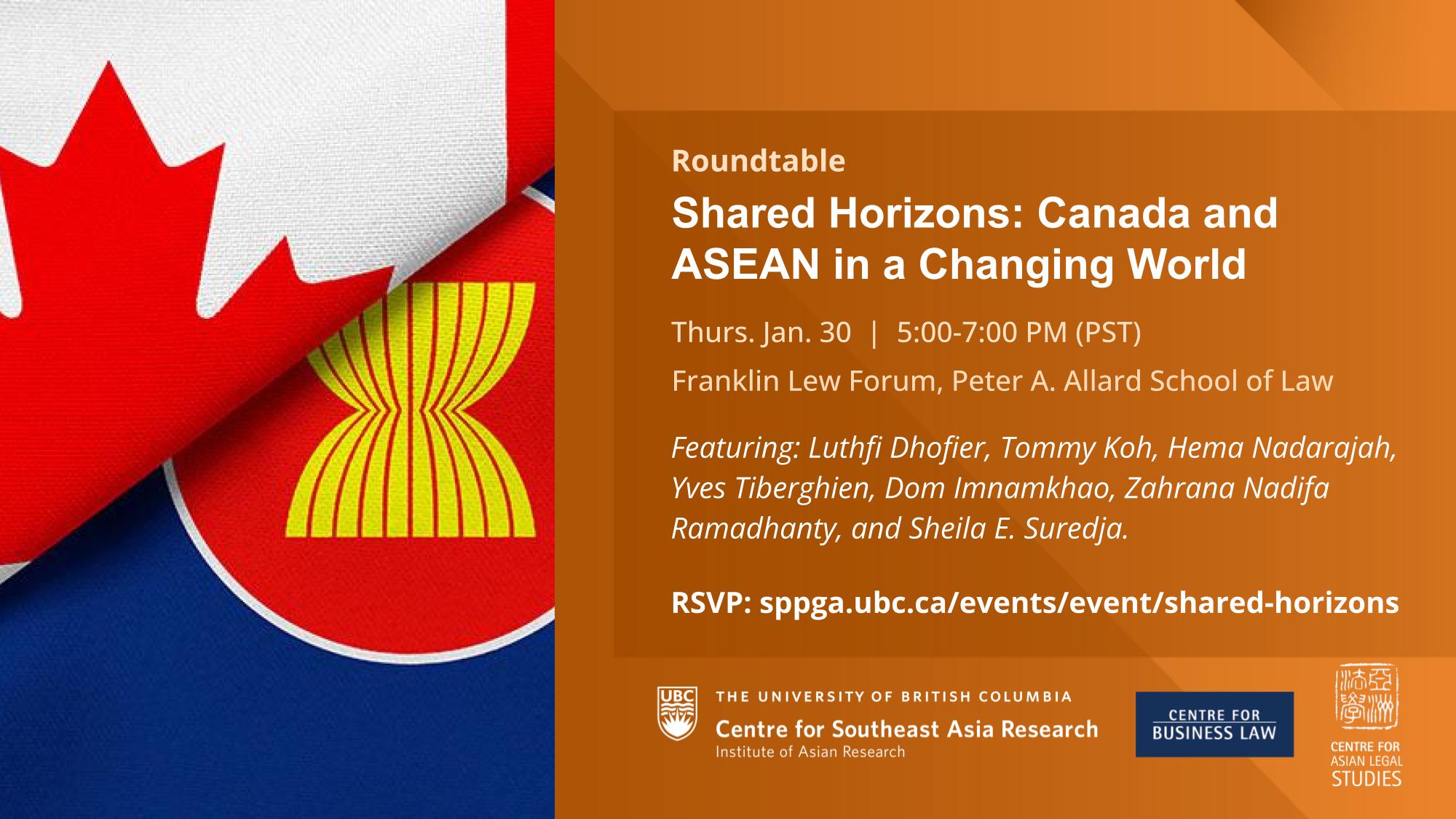 Jan 30 - Shared Horizons: Canada and ASEAN in a Changing World