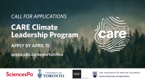 CARE Climate Leadership Program – Apply by April 15