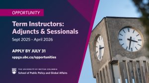SPPGA Term Instructors (Adjuncts and Sessionals) – Apply by July 31