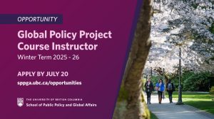 Global Policy Project Course Instructor – Apply by July 20